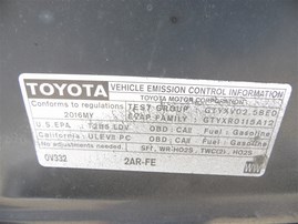2016 TOYOTA CAMRY LE BLACK 2.5 AT Z21465